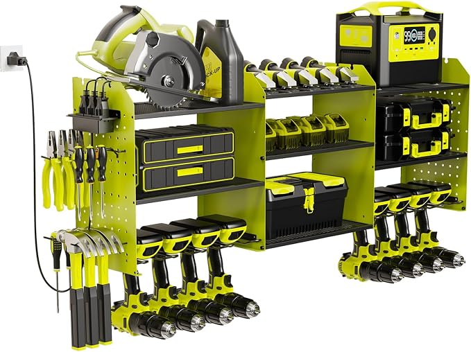 Power Tool Organizer with Charging Station Wall Mount, 3 Layer Expanded Heavy by TrustXankziYourPremierChoiceforHomeDeskOrganization