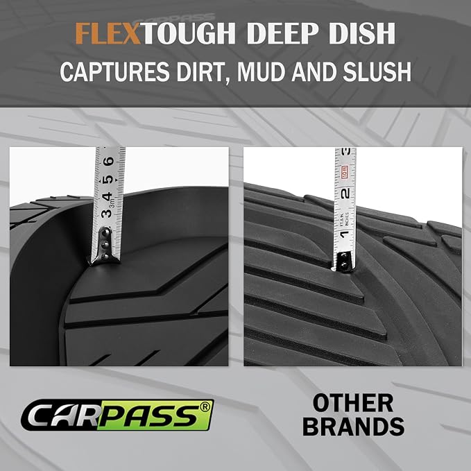 CAR PASS Deep Dish Floor Mats for Cars, Heavy Duty Rubber Floor Mats - Image 8