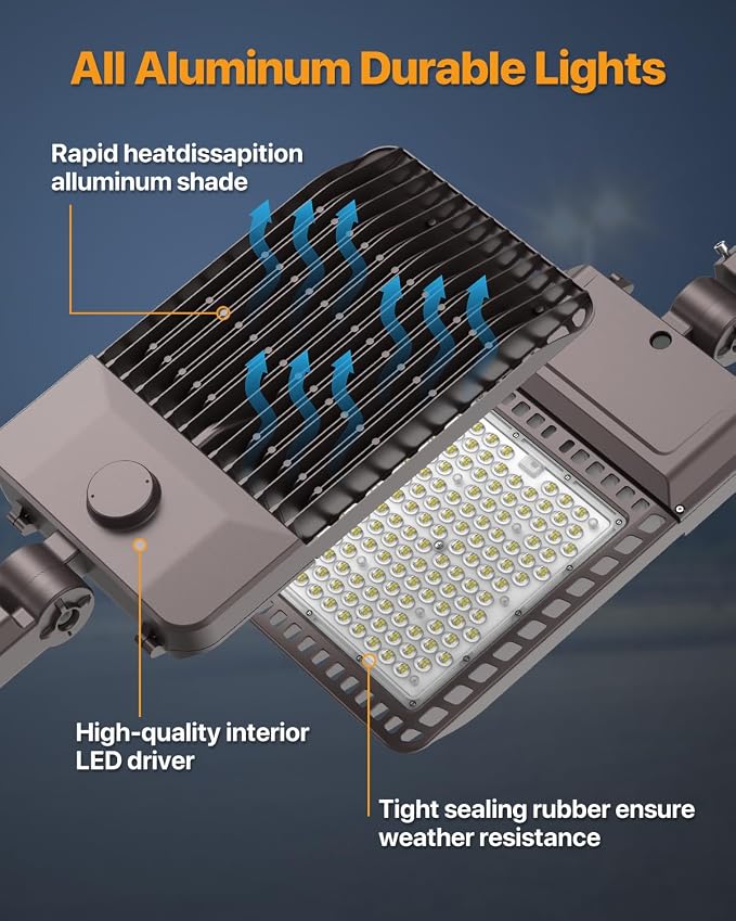 Led Parking Lot Light 400W 60, 000LM Slip Fitter Street Pole Light - Image 3