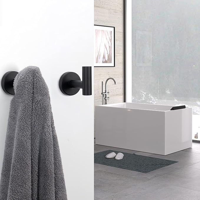NearMoon Bath Towel Hooks- SUS 304 Stainless Steel Robe Hook Holder, Heavy Duty - Image 7