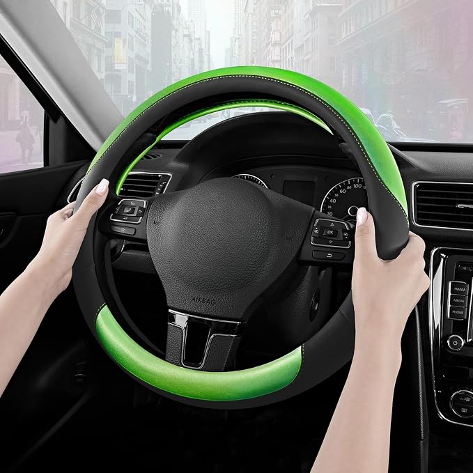 Road Comforts Steering Wheel Cover – Breathable Leather Steering Wheel Cover - Image 4