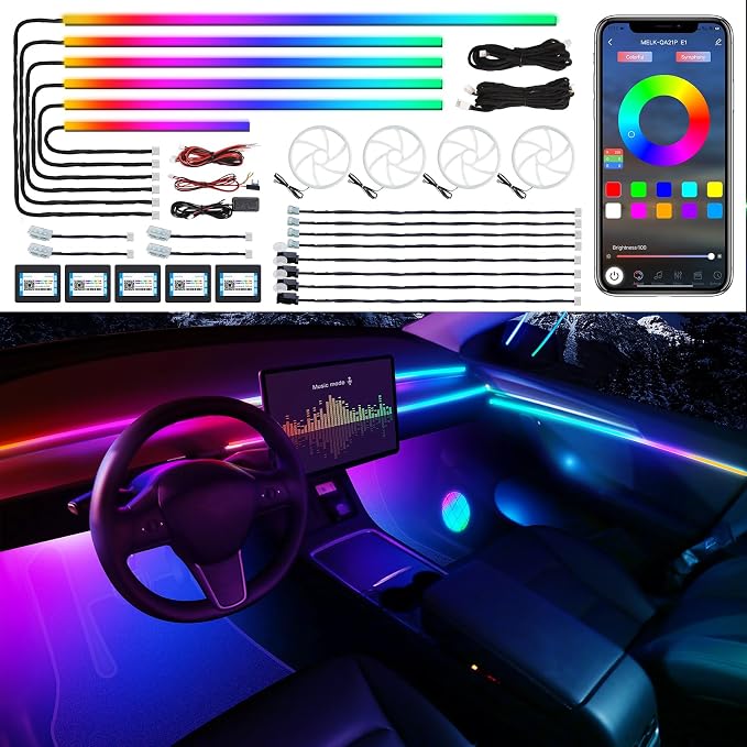 Dreamcolor Acrylic Interior Car LED Strip Light by MAODANER
