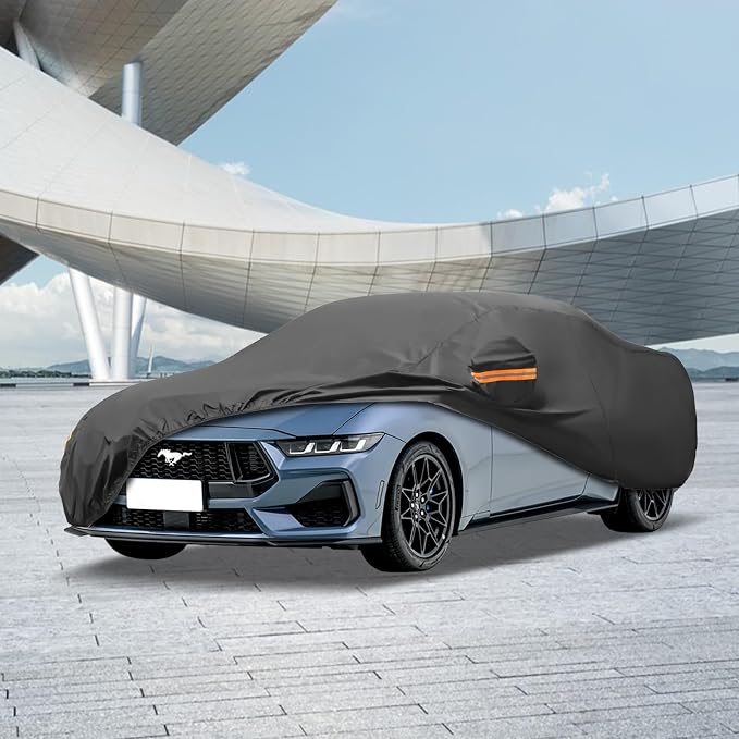 MORNYRAY Compatible with Ford Mustang, Car Cover Outdoor Waterproof Sun Rain - Image 6