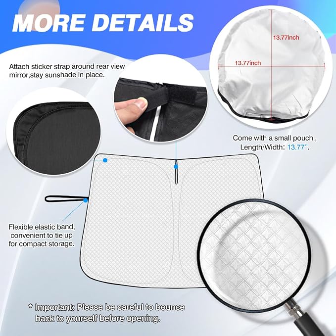 Windshield Sun Shade for Mazda CX-50 2023-2025 2026 CX50 Accessories Thicken - Image 5