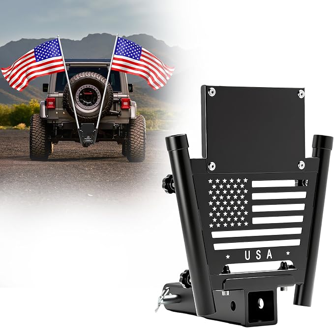 Heavy Duty Dual Hitch Flag Holder by Sidasu