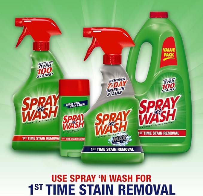 Spray N'Wash Pre-treat Laundry Stain Remover Bottles, 1.37 Pound, 132 Fl Oz - Image 5