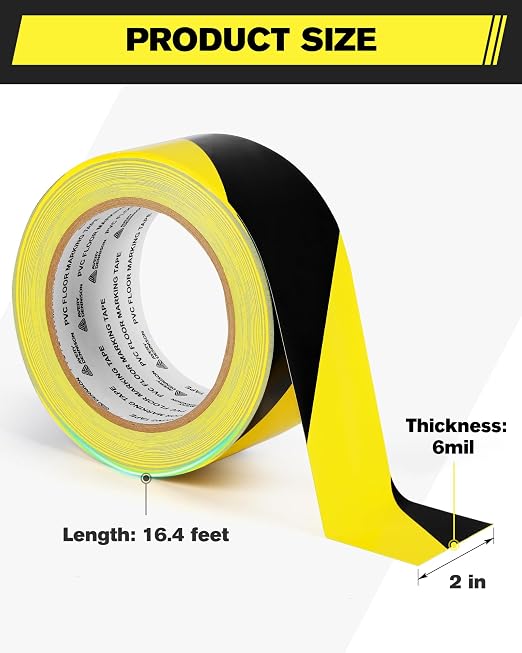 Floor Marking Tape, 2 INx108 FT Strong Adhesive Caution Tape, High Durability - Image 7
