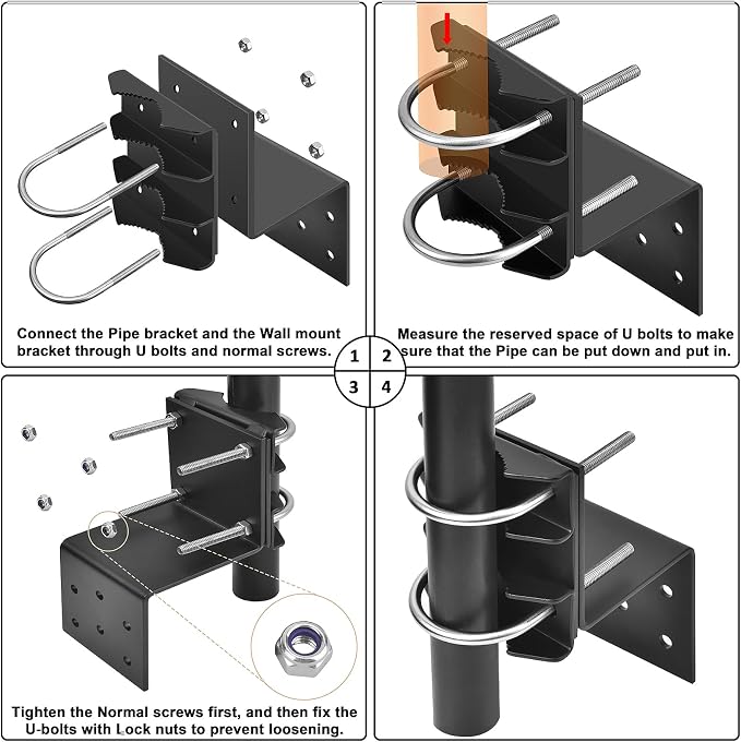 Antenna Mount Outdoor Antenna Pole Mast Mount Bracket- Heavy Duty Steel - Image 6