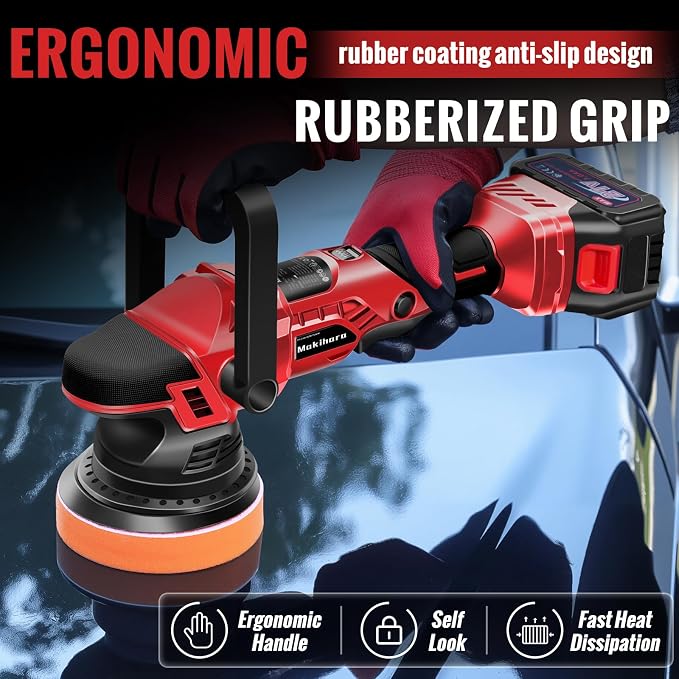 Cordless Buffer Polisher, 5 Inch Random Orbital Car Buffers Waxer and Polishers - Image 7