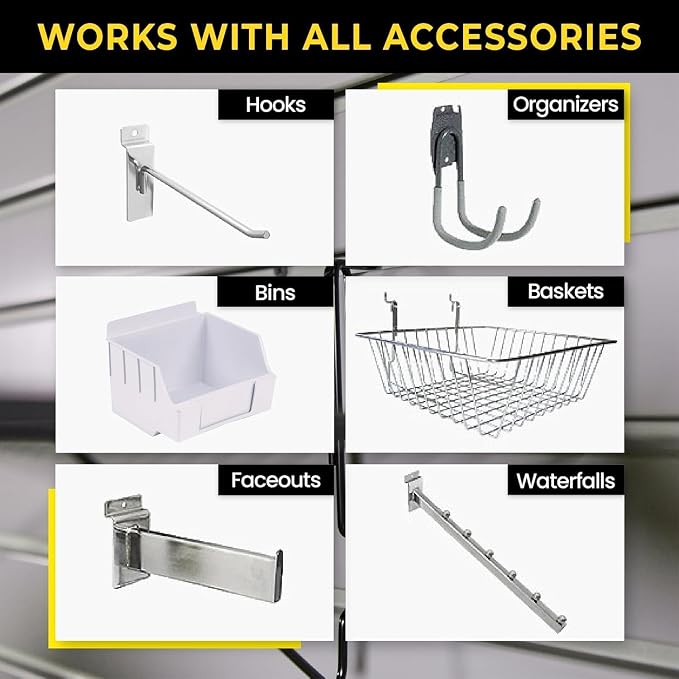 Slatwall Panel Garage Wall Organizer: Heavy Duty Wall Mounted PVC Wall Rack - Image 6