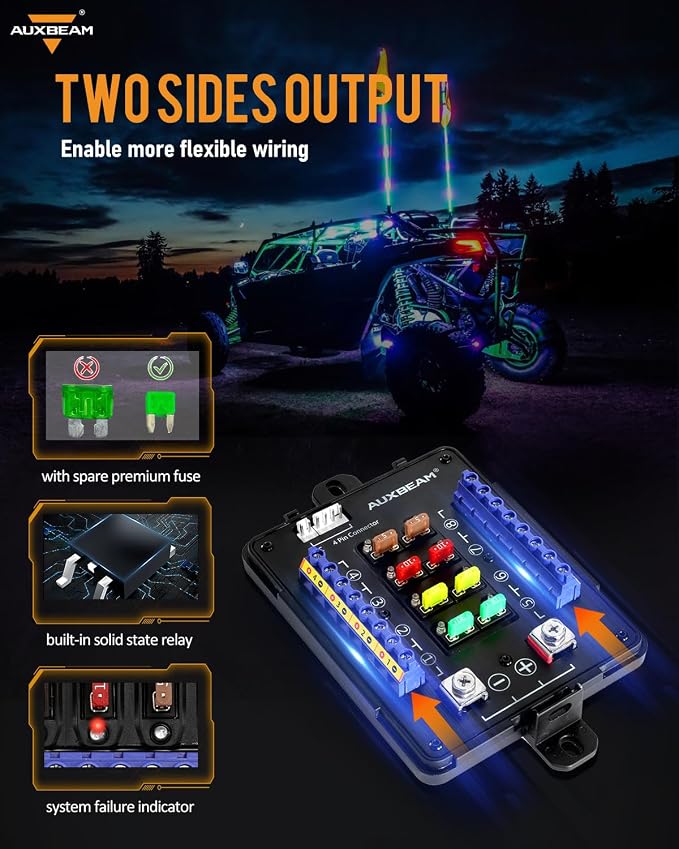 Auxbeam RGB 8 Gang Switch Panel 5.3 Inch RB80 XL - Image 4