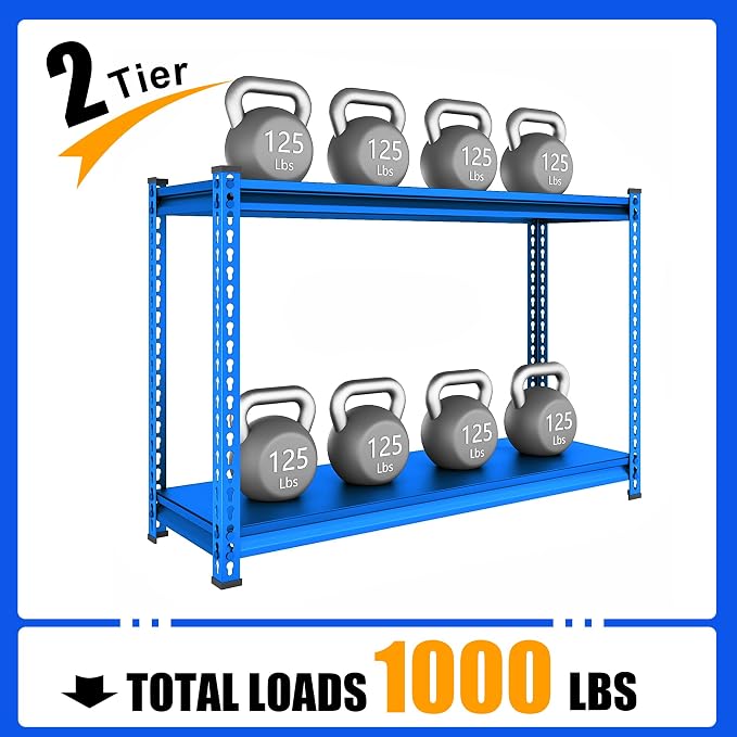 48" W Garage Shelving Heavy Duty, 1000LBS Loads Adjustable Garage Storage - Image 5