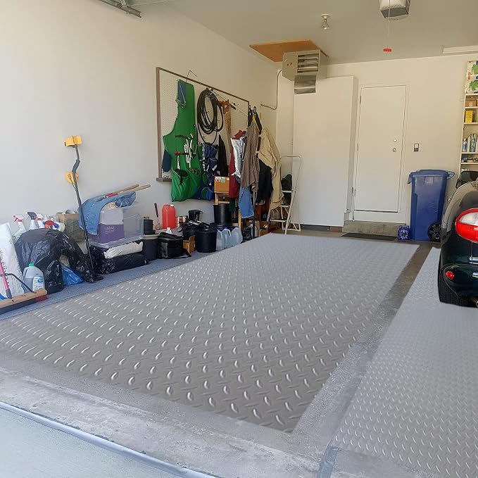 Garage Floor Mat, 4x8.2ft Diamond Rubber Plate Garage Flooring Rolls, Non-Slip - Image 8