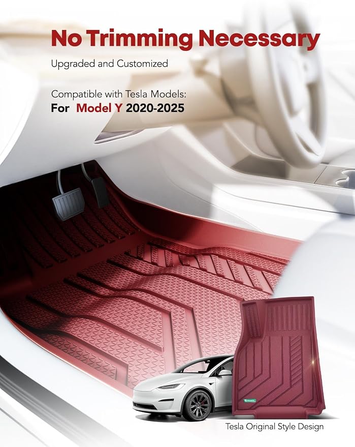 YHTAUTO Custom Fit Red Car Floor Mats - Image 3