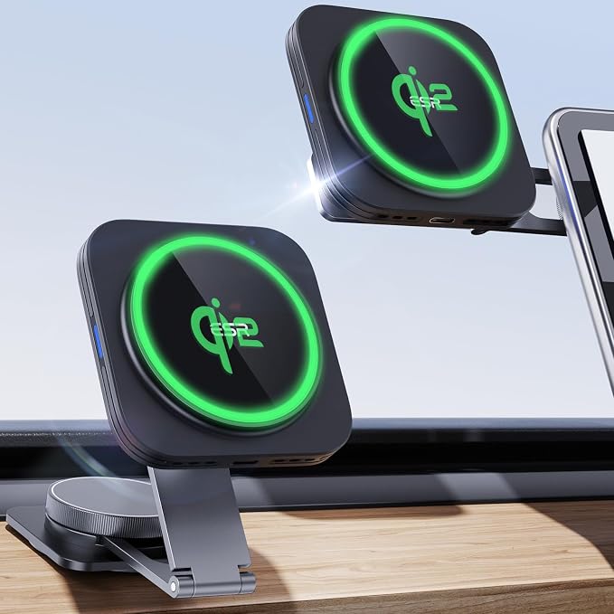ESR for MagSafe Car Mount Charger, Foldable Dashboard Magnetic Wireless Car by ESR
