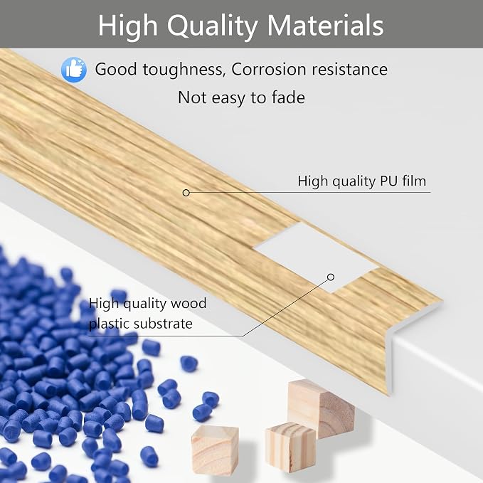 6 Pcs 49" Wall Corner Protector Trim, Oak Wood Grain Edge Strip - Image 3
