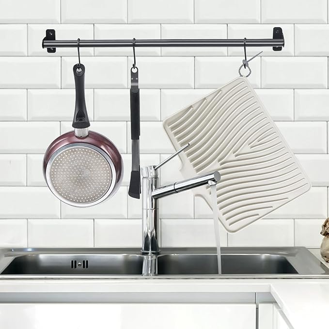 Silicone Dish Drying Mat for Kitchen Counter, Dish Drying Pad, Non-Slip Drain - Image 3