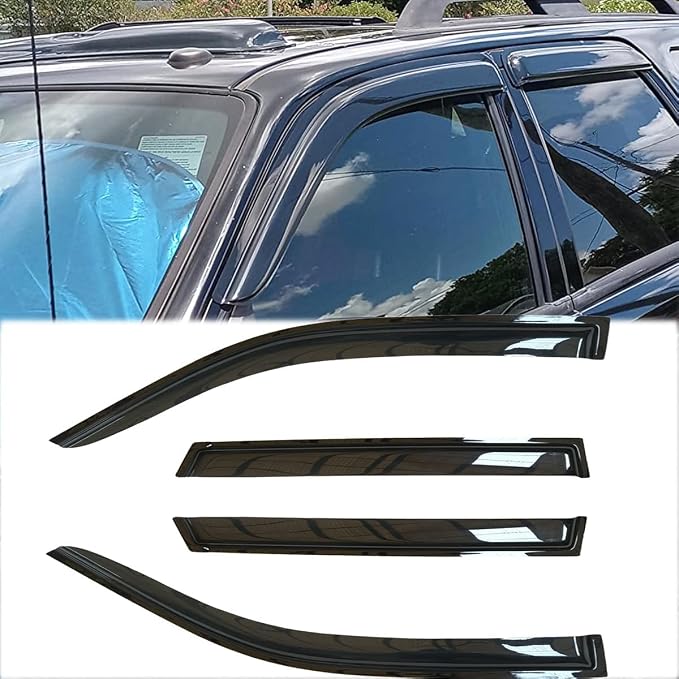 4pcs Shatterproof Outside Mount Style Sun Rain Guard Stylish Side Window Wind - Image 2