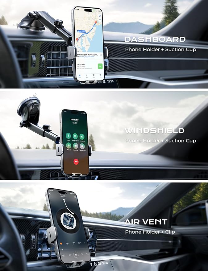 CHGeek Wireless Car Charger, 15W Fast Charging Auto Clamping Car Charger Phone - Image 2