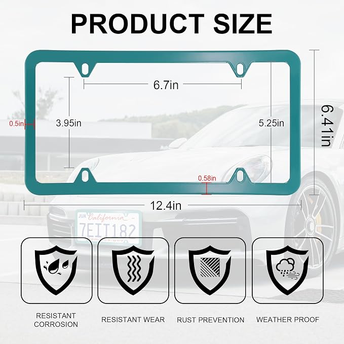 LivTee 4 Holes Stainless Steel License Plate Frames, Automotive Exterior - Image 3