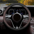 Steering Wheel Cover Standard Size Medium 14.5-15 inch, Breathable Microfiber by Mihecor