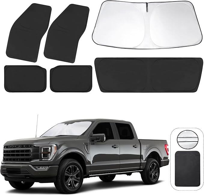 TINGLU Window Shades for Ford F150 4Door 2021-2024 2025 Accessories Car Side by TINGLU