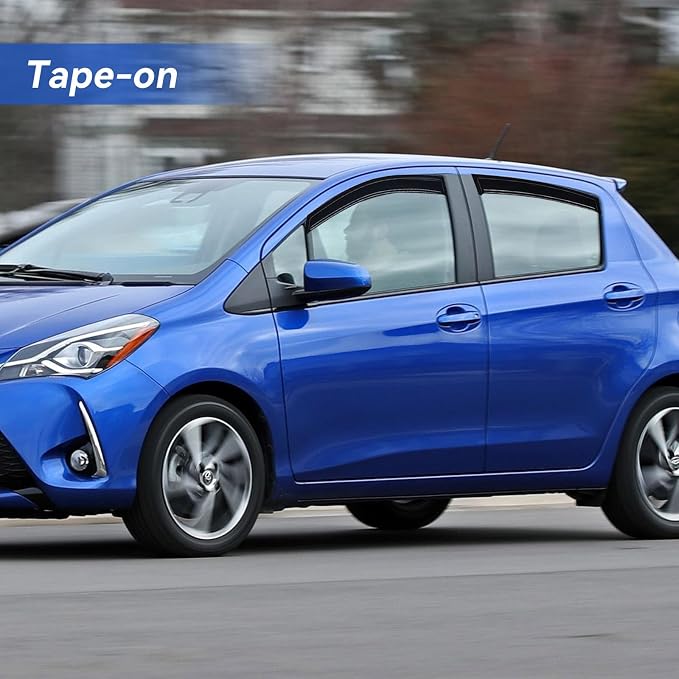 Window Visors Rain Guards for 2012-2018 Toyota Yaris Hatchback, Out-Channel - Image 3