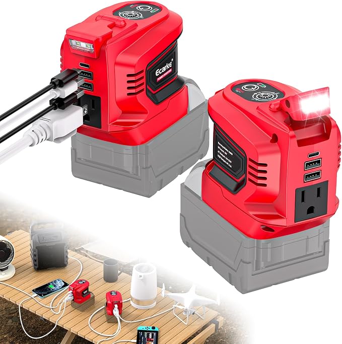 Power Inverter Compatible with Milwaukee 18V Battery, Ecarke 200W Portable by Ecarke