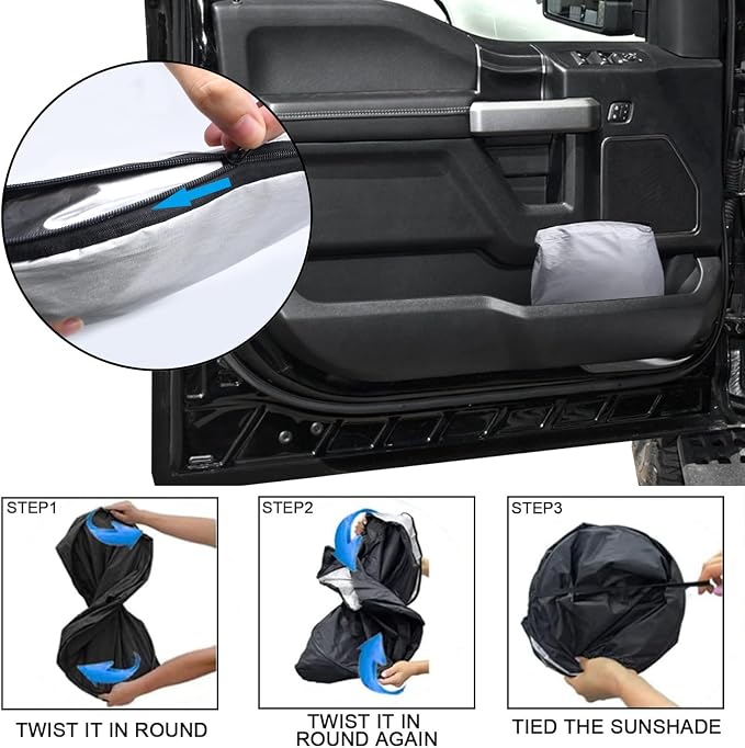 Front Windshield Sunshade fit for F150 2015-2020 UV Ray Reflector Foldable Car - Image 4