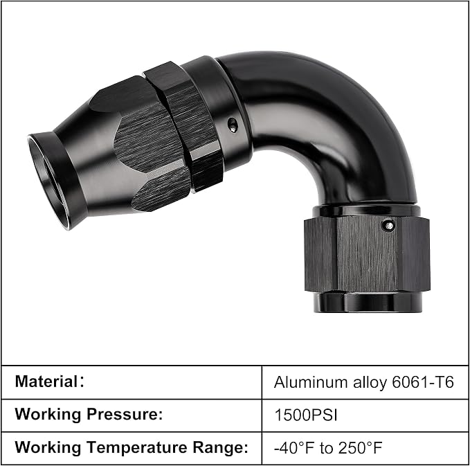 EVIL ENERGY 12AN 120 Degree PTFE One Piece Full Flow End Hose Fitting Aluminum - Image 3