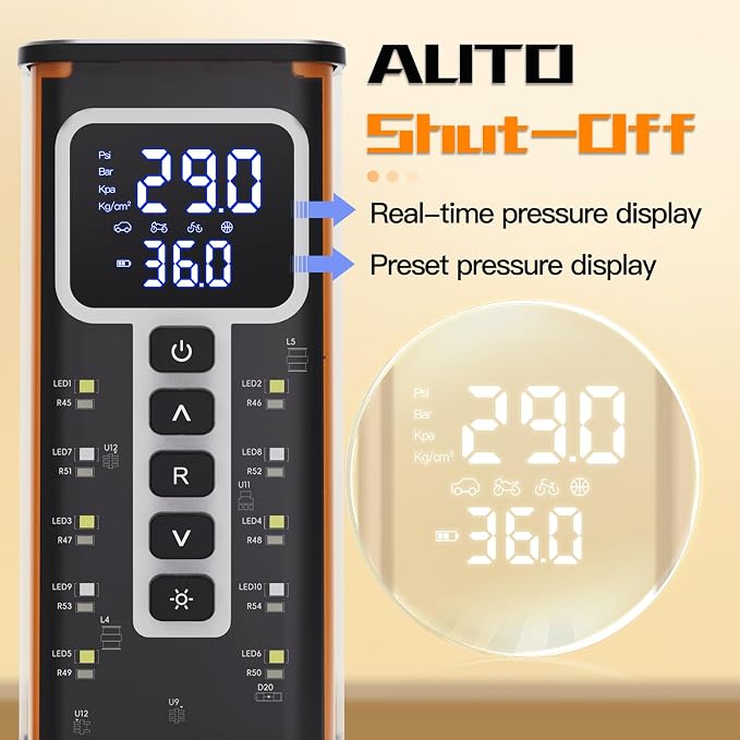 Tire Inflator Portable Air Compressor, Air Pump - Image 4
