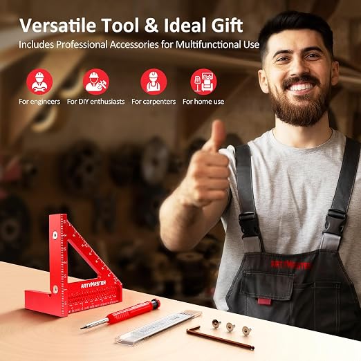 3.8＂Mini 3D Multi-Angle Measuring Square Ruler, WT102A High Precision Hole - Image 7