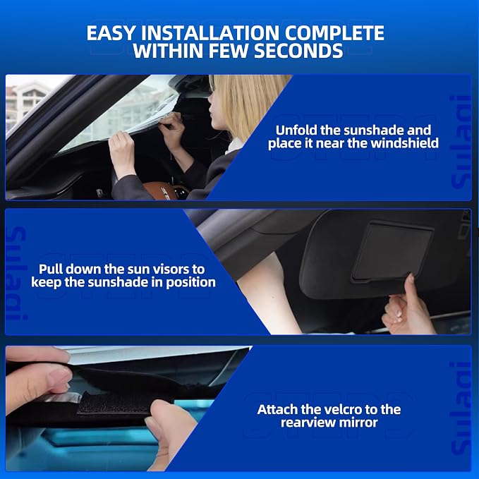 Windshield Sun Shade for Audi Q3 2019-2025 Foldable Sunshade Custom Fit Front - Image 5