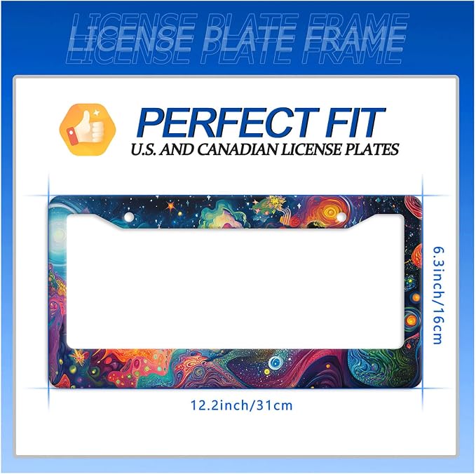 Abstract Galaxy License Plate Frame Starry Sky License Plate Stainless Steel - Image 7