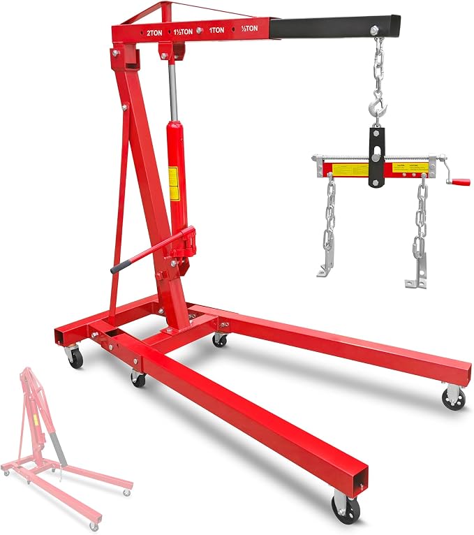 2 Ton Folding Hydraulic Engine Hoist by Veemuaro