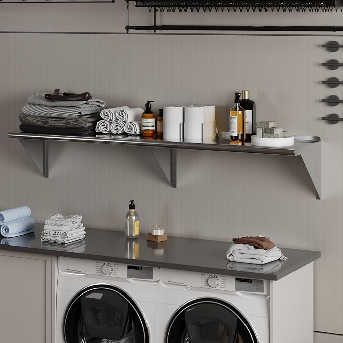 AmGood 72" Long X 16" Deep Stainless Steel Wall Shelf | NSF Certified | - Image 6