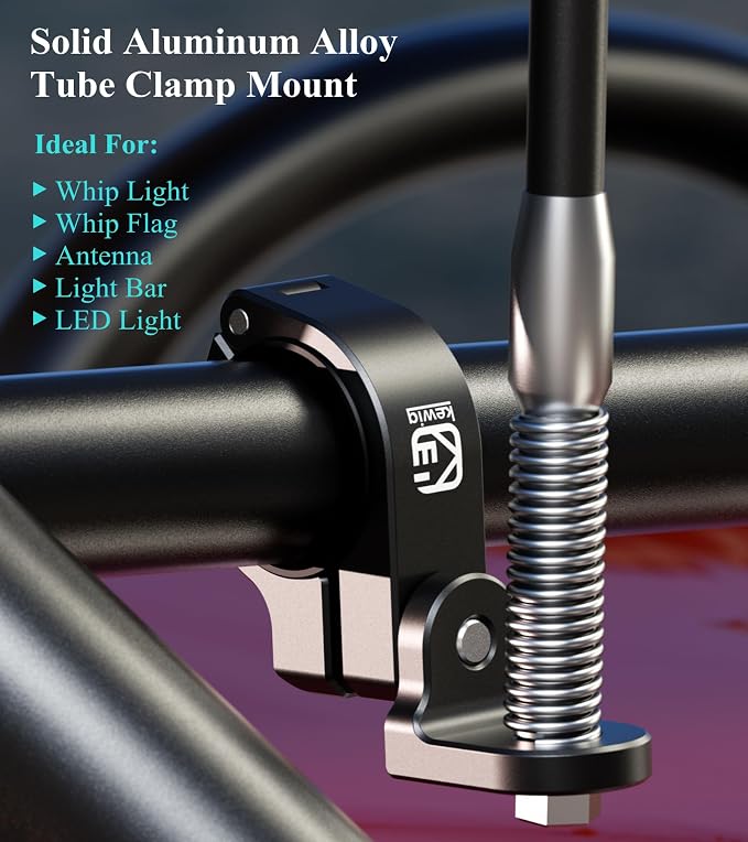 BRCOVAN Whip Light Flag Mount, Aluminum Alloy Off-Road LED Light Bar Mounting - Image 2