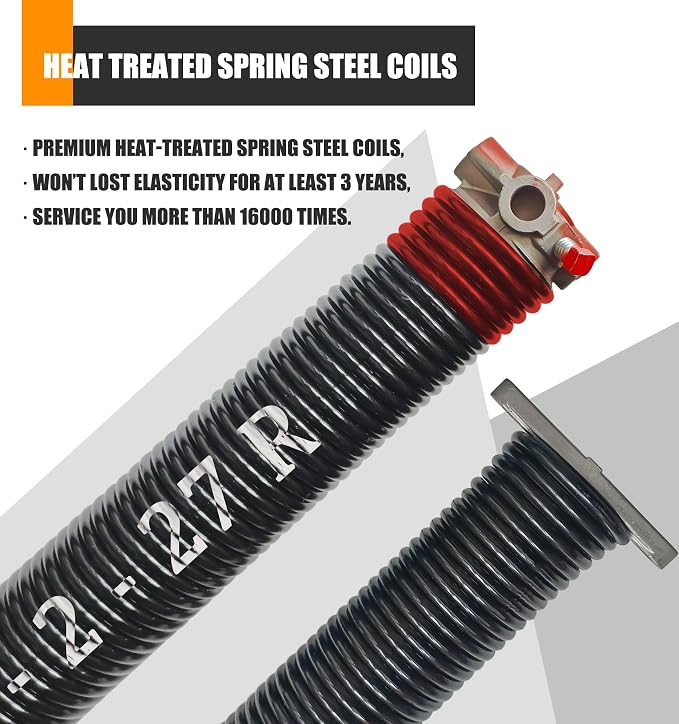 Garage Door Torsion Spring Set, Pair of 2" Electrophoresis Coated Garage Door - Image 2
