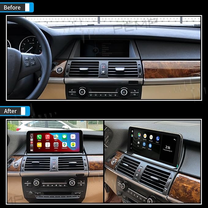 PEMP Linux Vertical Screen E70 E71 CIC Wired and Wireless CarPlay Retrofit - Image 2