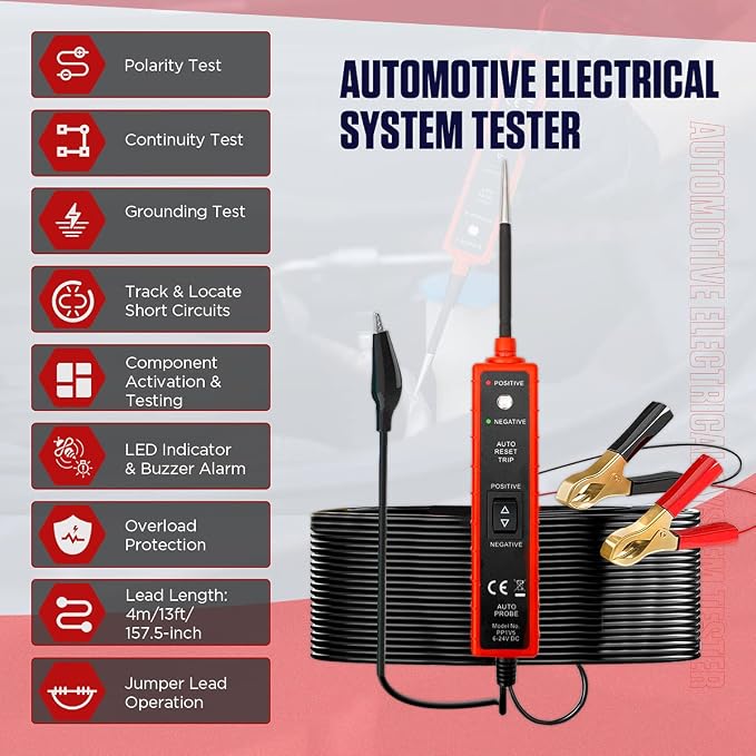 CMTOOL Power Circuit Probe Tester 6V-24V DC Test Light, Automotive Circuit - Image 2