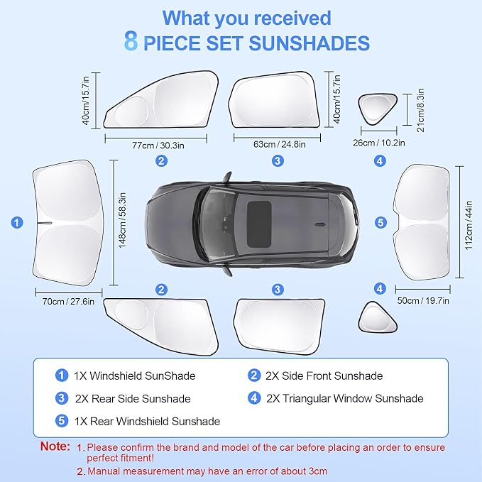 8pcs Car Window Shades for Mazda CX-5 2017-Present Accessories, Windshield Side - Image 7