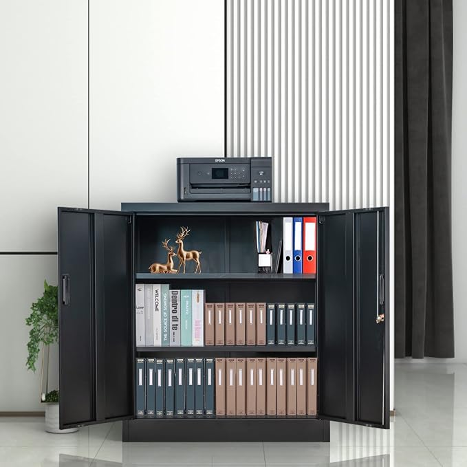 Metal Storage Cabinet, 36.2" H Locking Storage Cabinet - Image 2