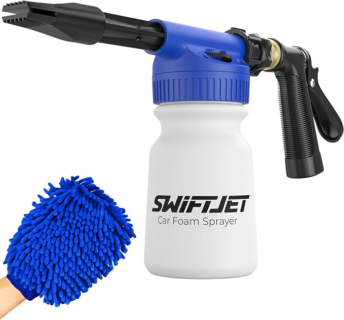 SwiftJet Car Wash Foam Gun + Microfiber Wash Mitt by SwiftJet