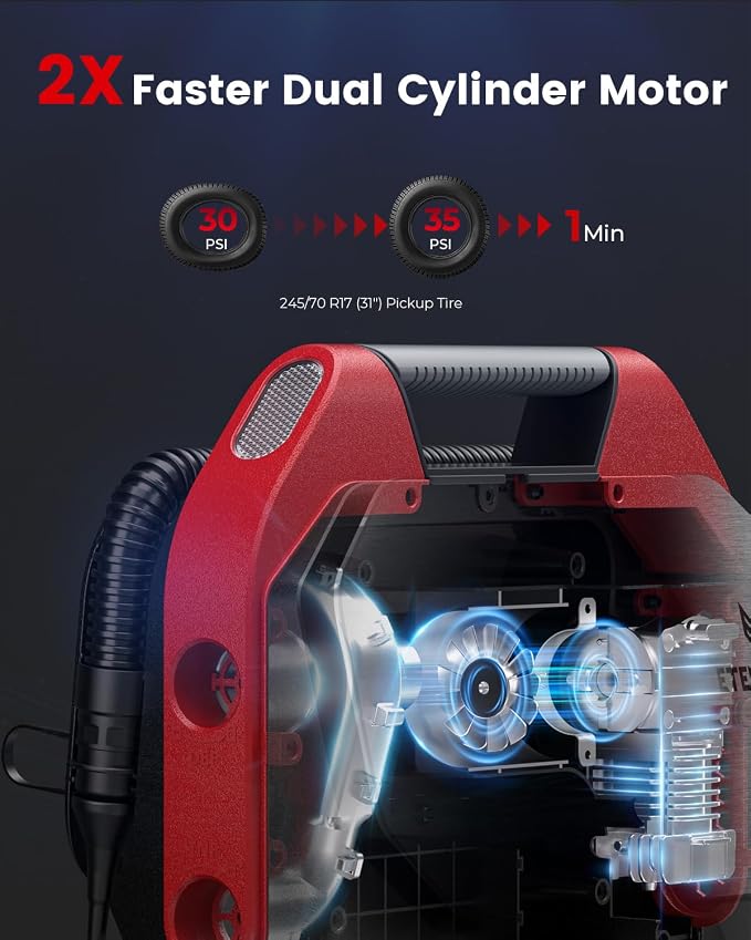 ETENWOLF VORTEX S6SE Cordless Tire Inflator Portable Air Compressor, 160 PSI - Image 2