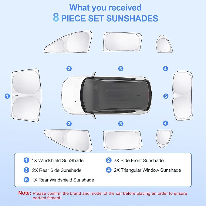 8pcs Car Window Shades for Hyundai Santa Fe 2024 2025 2026 Accessories - Image 7