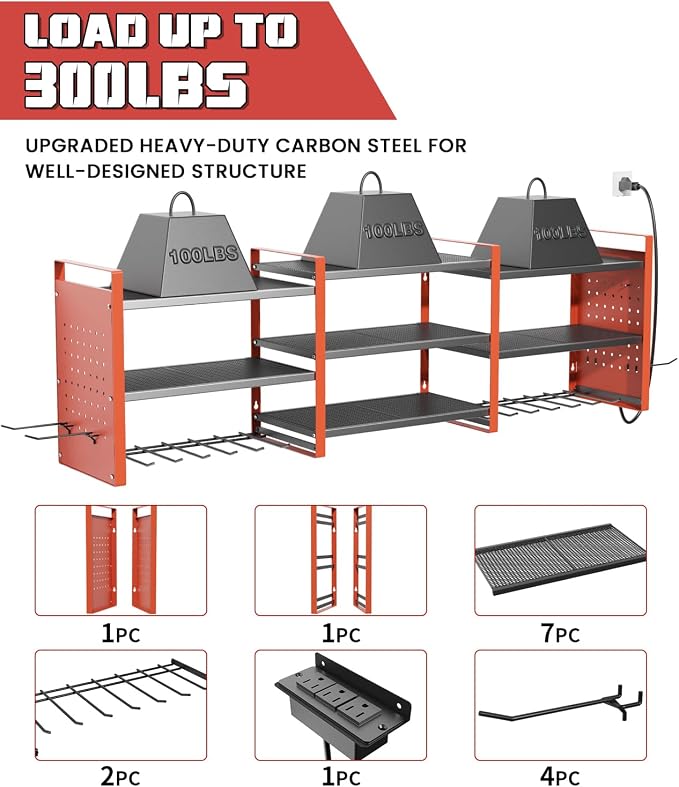 Heavy-Duty 48" Wall Mount Power Tool Organizer - Image 5