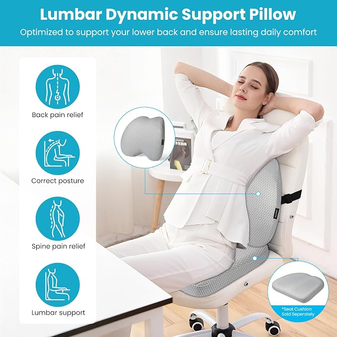 Lumbar Support Pillow Office Chair Car Back Pillow Ergonomic Lower Back Pain - Image 2
