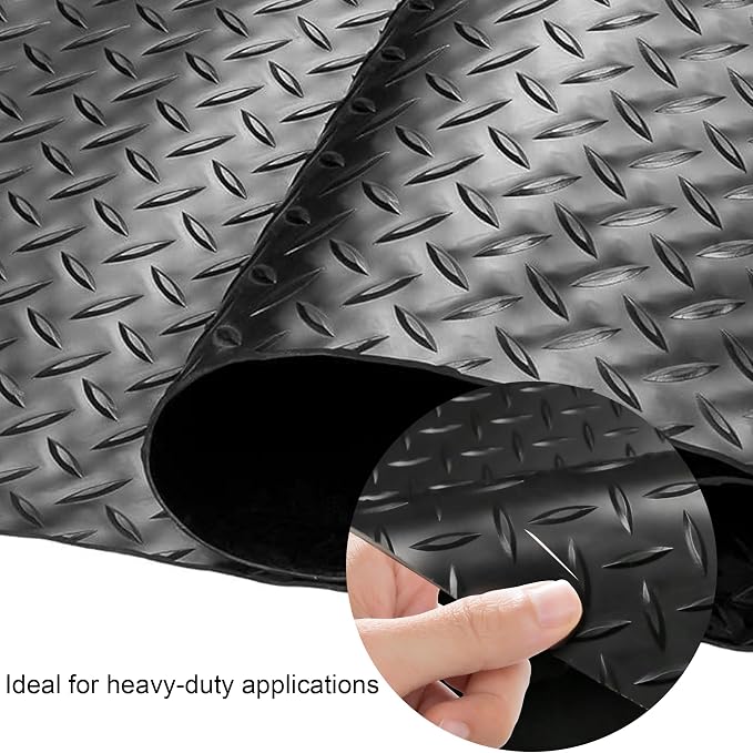 OrangeStar 4 x 10 Ft Garage Floor Mat, Diamond Plate PVC Garage Flooring Roll - Image 3