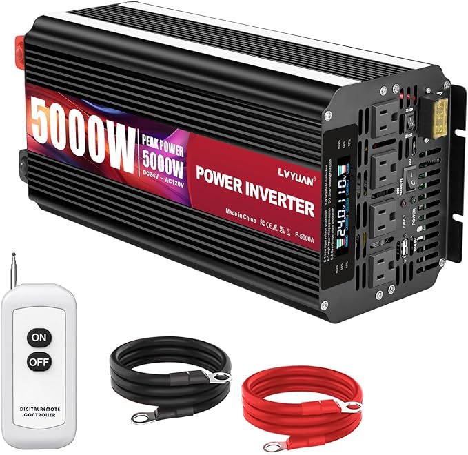 LVYUAN 5000 Watt Power Inverter 24V to 110V 120V by LVYUAN