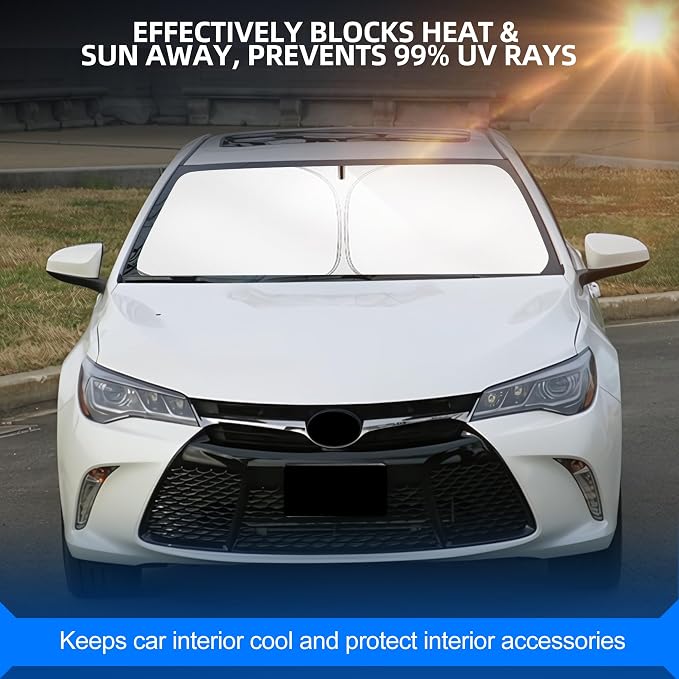 Windshield Sun Shade for Toyo-ta Camry LE XSE XLE Hybrid SE 2012-2017 Foldable - Image 7